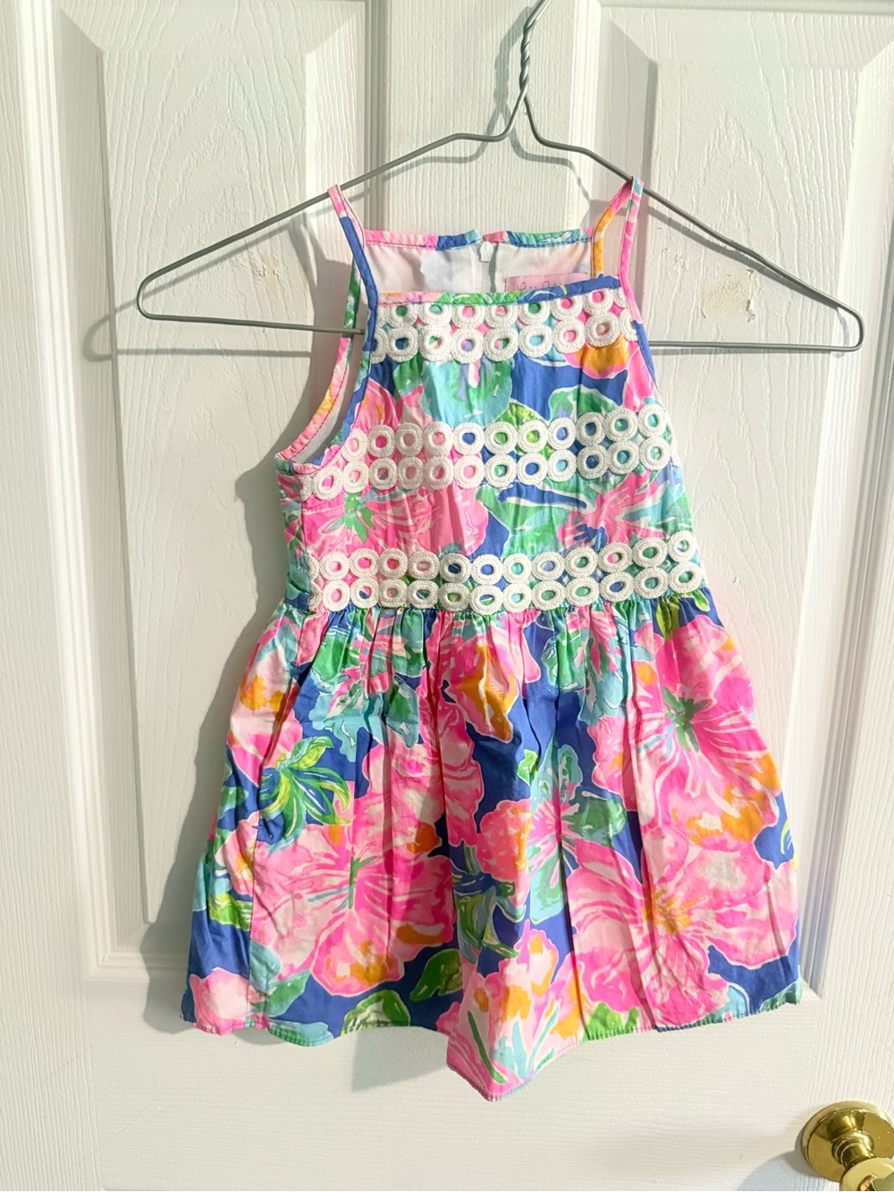 Lilly Pulitzer Floral Eyelet Sundress — Pink, Blue, Green